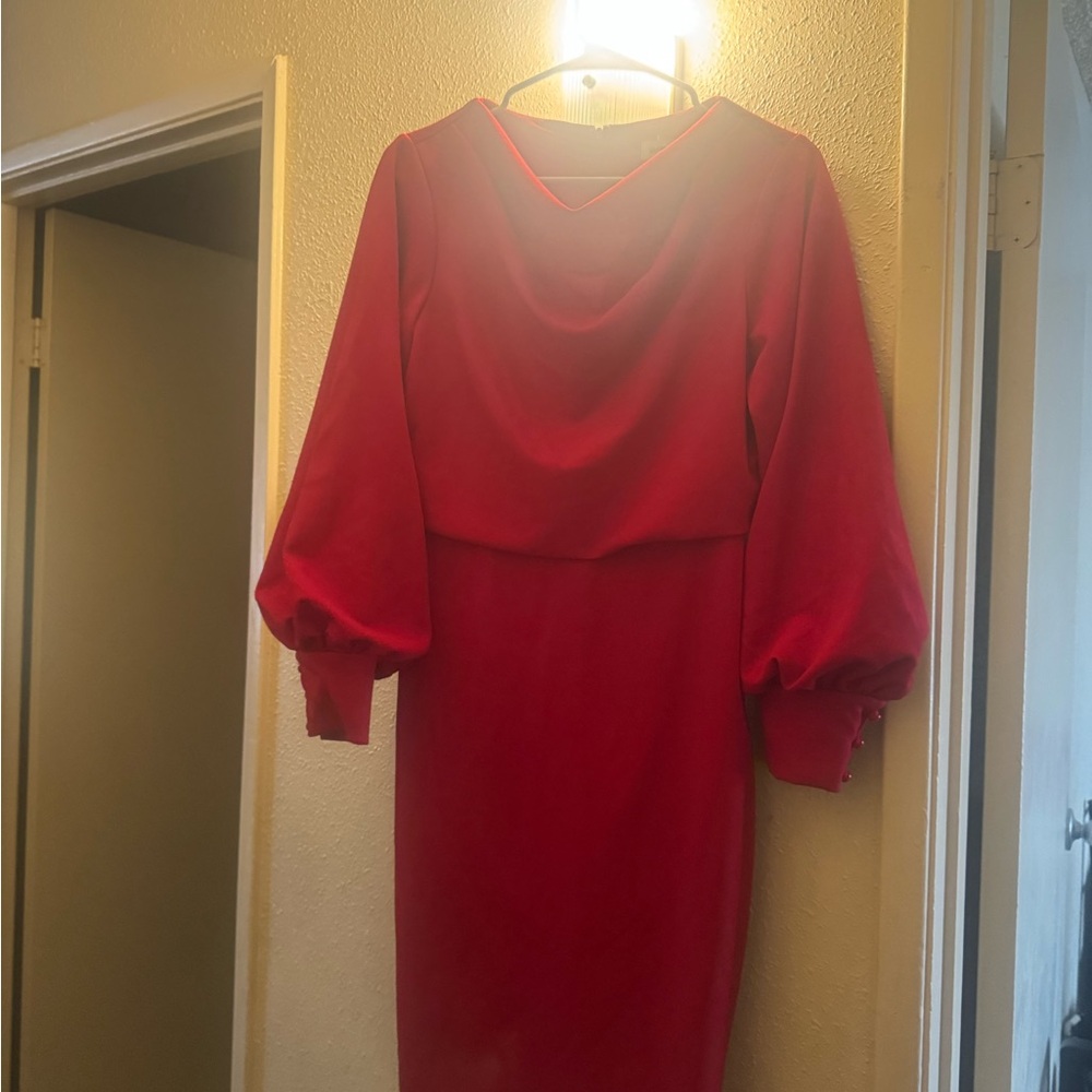 Amazon Women's Long Sleeve Red Dress